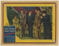 6w494 STAR IS BORN LC 1937 Adolphe Menjou & Fredric March watch Janet Gaynor get photographed!