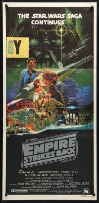 6x127 EMPIRE STRIKES BACK Aust daybill 1980 George Lucas sci-fi classic, art by Noriyoshi Ohrai!