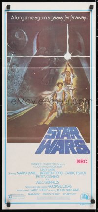 6x033 STAR WARS second printing Aust daybill 1977 George Lucas classic epic, classic art by Tom Jung!