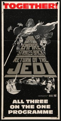 6x197 STAR WARS TRILOGY Aust daybill 1983 George Lucas, Empire Strikes Back, Return of the Jedi!