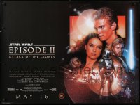 6x239 ATTACK OF THE CLONES advance DS British quad 2002 Christensen & Natalie Portman, Star Wars!