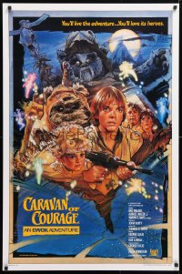 6x203 CARAVAN OF COURAGE style B int'l 1sh 1984 An Ewok Adventure, Star Wars, art by Drew Struzan!