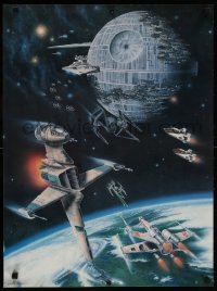 6x190 RETURN OF THE JEDI fan club 20x27 special poster 1983 Sternbach art of Death Star battle!