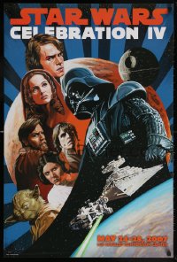 6x250 STAR WARS CELEBRATION IV 24x36 special poster 2007 R. Martinez art of Darth Vader & cast!