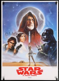 6x088 STAR WARS 19x27 video poster R1995 different Alvin art of Luke, Leia, Han, Vader & Obi-Wan!