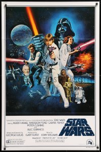 6x013 STAR WARS style C int'l 1sh 1977 George Lucas sci-fi epic, art by Tom William Chantrell!