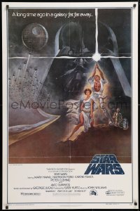 6x007 STAR WARS style A second printing 1sh 1977 George Lucas classic sci-fi epic, Tom Jung art!