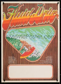 6y090 FLUID DRIVE Aust special poster 1974 cool surfing artwork by Steve Core & Hugh McLeod!