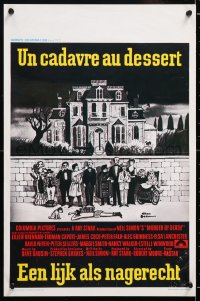 6y112 MURDER BY DEATH Belgian 1977 great Addams art of cast by dead body & spooky house!
