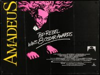 6y450 AMADEUS awards British quad 1984 Milos Foreman, Mozart biography, winner of 8 Academy Awards!