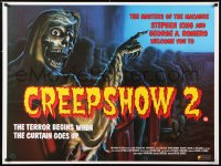 6y464 CREEPSHOW 2 British quad 1987 Tom Savini, great Winters artwork of skeleton Creep in theater!
