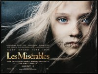 6y490 LES MISERABLES teaser DS British quad 2012 Victor Hugo, close-up of Seyfried as Cosette!