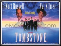 6y523 TOMBSTONE British quad 1994 Kurt Russell as Wyatt Earp, Val Kilmer as Doc Holliday