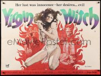 6y532 VIRGIN WITCH British quad 1972 Ann Michelle, occult horror, wild image of girl to be sacrificed!