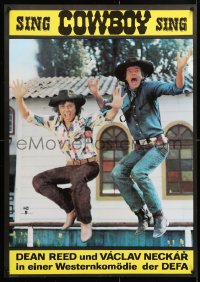 6y226 SING COWBOY SING teaser East German 23x32 1983 cowboy Dean Reed, wacky image!