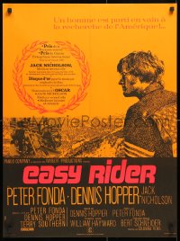 6y818 EASY RIDER French 23x31 R1980s Peter Fonda, motorcycle biker classic directed by Dennis Hopper