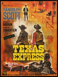 6y825 FORT WORTH French 23x30 R1960s Randolph Scott in Texas, Lone Star State, Jean Mascii!