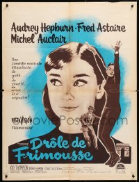 6y827 FUNNY FACE French 24x31 1957 art of Audrey Hepburn close up & full-length + Fred Astaire!