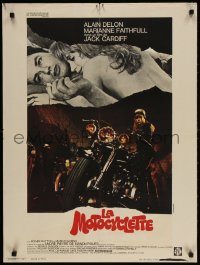 6y830 GIRL ON A MOTORCYCLE French 24x32 1968 sexy biker Marianne Faithfull, Vaissier art!