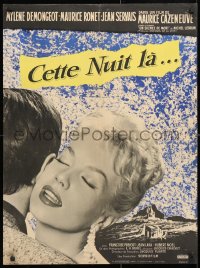 6y863 NIGHT HEAT style A French 23x31 1958 Cette nuit-la, great close up of beautiful Mylene Demongeot!