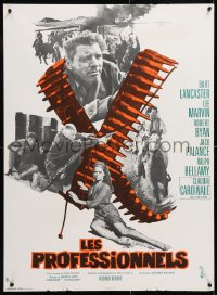 6y871 PROFESSIONALS French 23x31 1966 Burt Lancaster, Lee Marvin & sexy Claudia Cardinale!