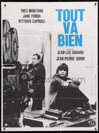 6y880 TOUT VA BIEN French 24x31 1972 Jean-Luc Godard, cool image of movie camera & Jane Fonda!