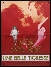 6y893 X Y & ZEE French 23x31 1971 Elizabeth Taylor, Michael Caine, Susannah York, Zee & Co.