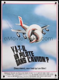 6y899 AIRPLANE French 16x21 1980 classic zany parody, wacky art, Flying High!