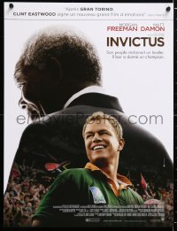 6y945 INVICTUS French 16x21 2010 Morgan Freeman as Nelson Mandela, Matt Damon, rugby!
