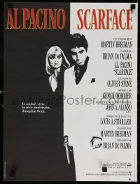 6y977 SCARFACE French 15x20 1984 Al Pacino as Tony Montana, Michelle Pfeiffer, Brian De Palma!