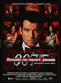 6y987 TOMORROW NEVER DIES French 16x21 1997 Pierce Brosnan as Bond, Michelle Yeoh, Teri Hatcher!