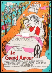 6y281 GREAT LOVE German 1969 Pierre Etaix's Le Grand Amour, completely different sexy art!