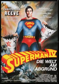 6y322 SUPERMAN IV German 1988 great different art of super hero Christopher Reeve by Bussi!