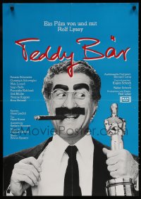 6y325 TEDDY BAR German 1983 Teddy Bear, Grouch Marx-like guy holding Oscar!