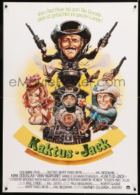 6y330 VILLAIN German 1980 cartoon art of Schwarzenegger, sexy Ann-Margret & cowboy Kirk Douglas!