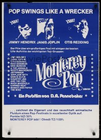 6y339 MONTEREY POP German 20x27 R1970s D.A. Pennebaker, rock & roll, different images!