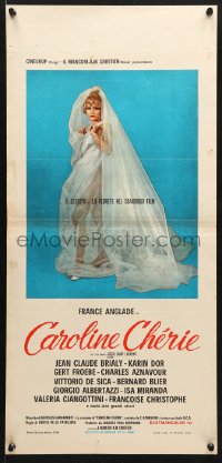 6y565 CAROLINE CHERIE Italian locandina 1968 great art of sexy France Anglade in title role!