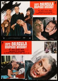 6y669 DRACULA A.D. 1972 group of 10 Italian 18x26 pbustas 1972 Hammer, vampire Christopher Lee!