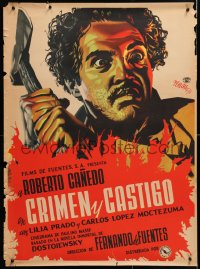 6y042 CRIMEN Y CASTIGO Mexican poster 1953 Roberto Canedo, from Dostoevsky's Crime and Punishment!