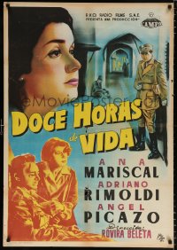 6y153 DOCE HORAS DE VIDA Spanish 1949 Francisco Rovira Beleta, great art of Ana Mariscal!