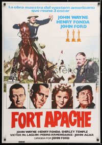 6y154 FORT APACHE Spanish R1982 John Wayne, Henry Fonda, Shirley Temple, Victor McLaglen!