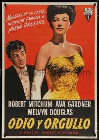 6y160 MY FORBIDDEN PAST Spanish 1951 different art of Robert Mitchum & sexy Ava Gardner!