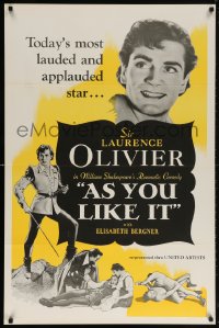 6z532 AS YOU LIKE IT 1sh R1949 Sir Laurence Olivier in William Shakespeare's romantic comedy!