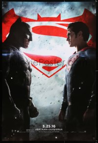 6z549 BATMAN V SUPERMAN teaser DS 1sh 2016 Ben Affleck and Henry Cavill in title roles facing off!