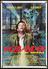 6z303 HIGHLANDER 28x40 Italian commercial poster 1986 Christopher Lambert by Brian Bysouth!