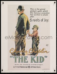6z309 KID 19x25 commercial poster 1979 featuring wonderful classic art of Chaplin and Coogan!
