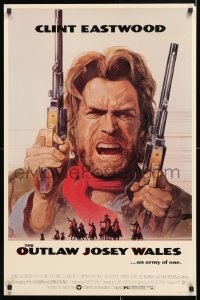 6z318 OUTLAW JOSEY WALES 23x35 commercial poster 1976 Eastwood is an army of one, art by Roy Andersen!
