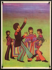 6z341 YELLOW SUBMARINE 22x29 commercial poster 1968 psychedelic art of The Beatles, Love!