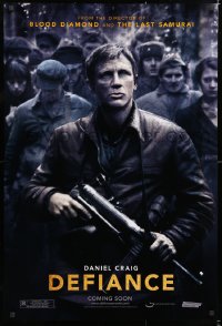 6z618 DEFIANCE teaser DS 1sh 2008 Edward Zwick directed, rugged Daniel Craig w/machine gun!