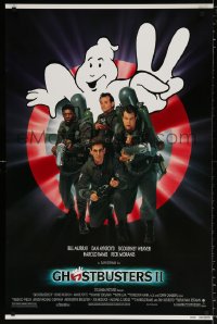 6z657 GHOSTBUSTERS 2 1sh 1989 Bill Murray, Dan Aykroyd, Harold Ramis, Ernie Hudson, ghost logo!